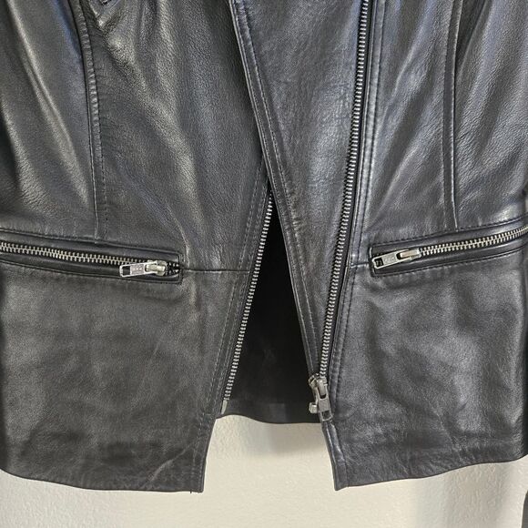 Muubaa Kajana Black Leather Biker Jacket size 4 US 8 UK - Picture 4 of 11